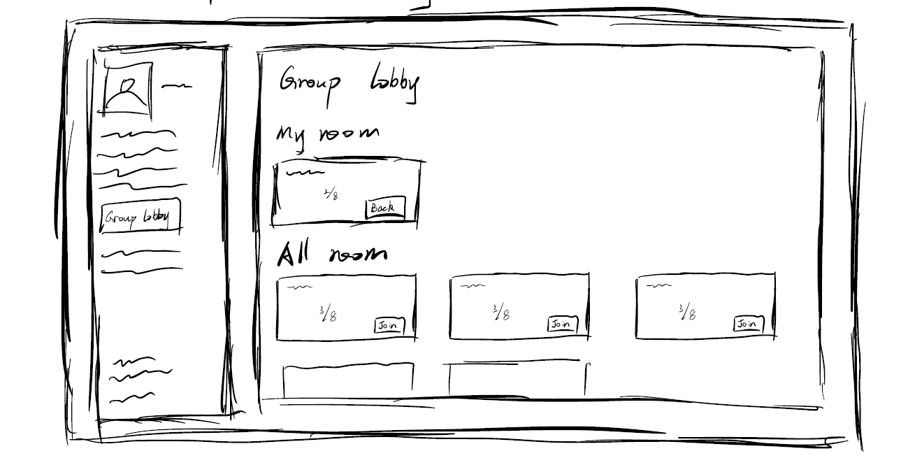 Group Lobby interface showing team matching and icebreaking