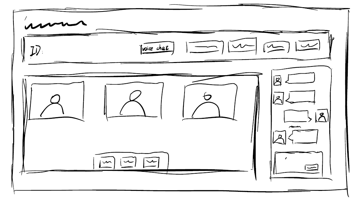 Voice Chat interface showing video call with participants